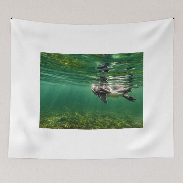 Item preview, Lost in Thought, A Penguin's Quiet Underwater Moment designed and sold by Astute-Artio-Photography.