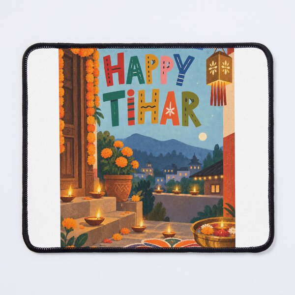 Item preview, Happy Tihar with Diyas, Marigold Garlands and Colourful Rangoli designed and sold by StampMyPassport.