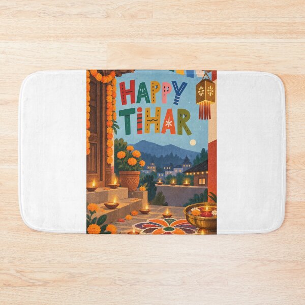 Item preview, Happy Tihar with Diyas, Marigold Garlands and Colourful Rangoli designed and sold by StampMyPassport.