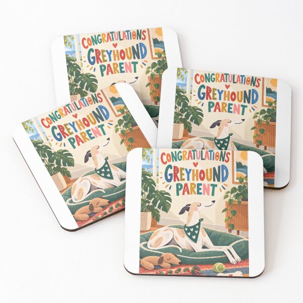 Item preview, Congratulations Greyhound Parent with Relaxed Hound and Cozy Home designed and sold by StampMyPassport.