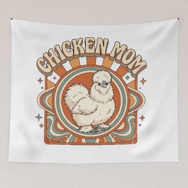 Item preview, Vintage 70s Groovy Chicken Mom Silkie Retro Design designed and sold by Arc2020.