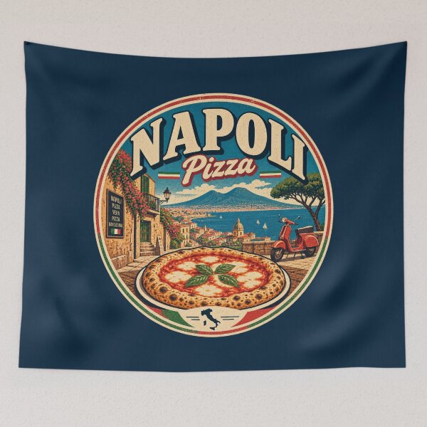 Item preview, Naples Pizza Italy Vintage Travel Shirt – Retro Italian Food & Napoli Design designed and sold by Globalcitytees.