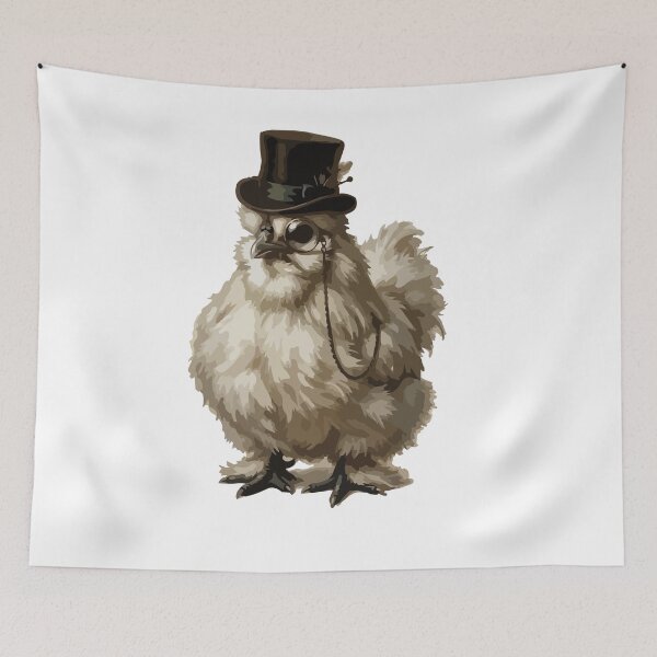 Item preview, Fancy Aristocratic Silkie Chicken in Top Hat & Monocle designed and sold by Arc2020.