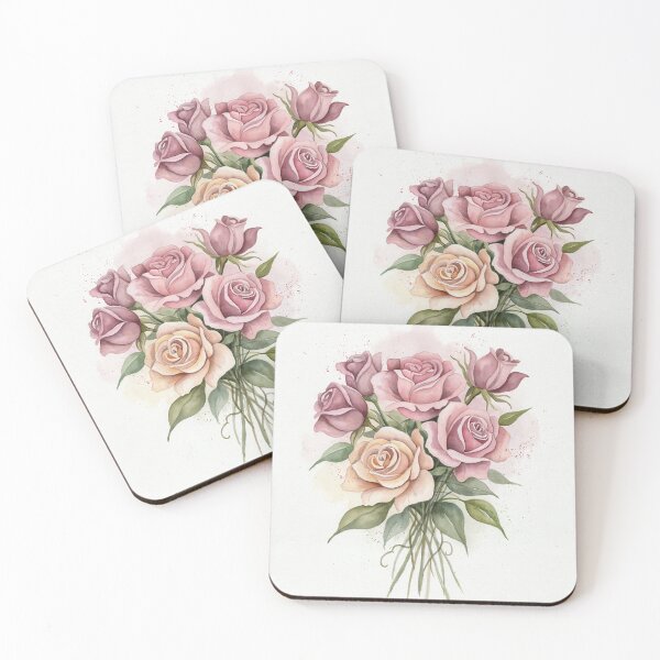 Item preview, Pink Watercolor Rose Bouquet designed and sold by NuvoraNest.
