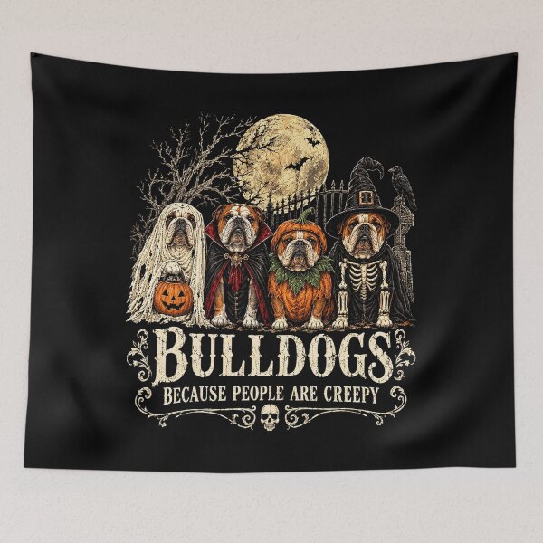 Item preview, Bulldogs Because People Are Creepy Funny Halloween Dog Lover designed and sold by Dolbalika.