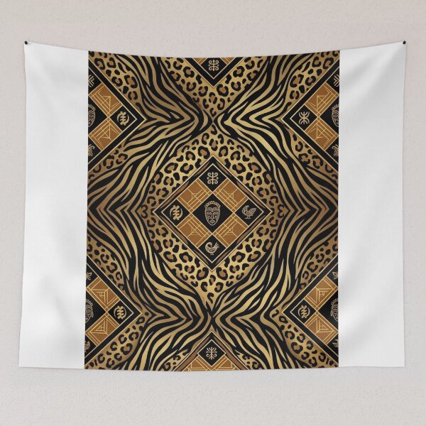 Item preview, Luxury Animal Print Fusion | Black & Gold African-Inspired Pattern designed and sold by BloomyBCrafts.