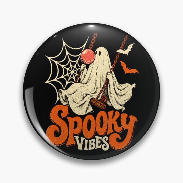 Item preview, Spooky Vibes Cute Ghost On Swing With Lollipop Vintage Halloween designed and sold by Dolbalika.