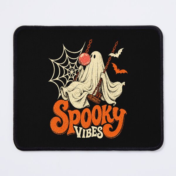 Item preview, Spooky Vibes Cute Ghost On Swing With Lollipop Vintage Halloween designed and sold by Dolbalika.