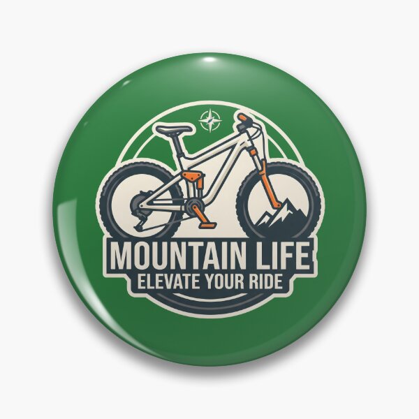 Item preview, Mountain Life - Elevate Your Ride MTB Biking Emblem designed and sold by MyHappyArtShop.