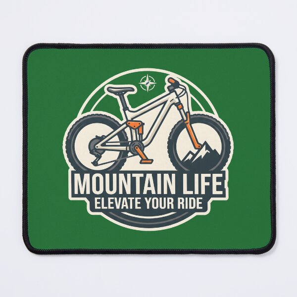 Item preview, Mountain Life - Elevate Your Ride MTB Biking Emblem designed and sold by MyHappyArtShop.