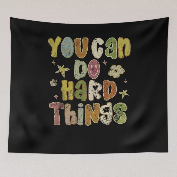 Item preview, You Can Do Hard Things Retro Groovy Boho Teacher Inspirational Graphic designed and sold by luffyShop1.