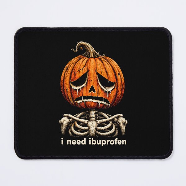 Item preview, I Need Ibuprofen Funny Melting Pumpkin Skeleton Halloween Humor designed and sold by Dolbalika.