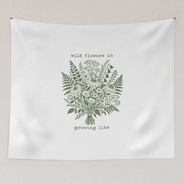 Item preview, Wildflower Bouquet Vintage Botanical Illustration designed and sold by Lolik Designs.