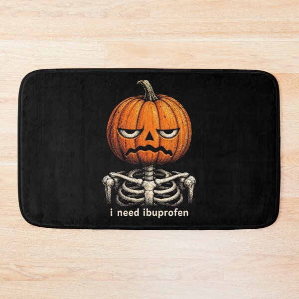 Item preview, I Need Ibuprofen Grumpy Pumpkin Skeleton Funny Halloween designed and sold by Dolbalika.