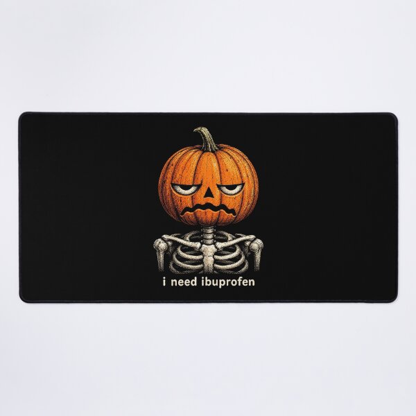 Item preview, I Need Ibuprofen Grumpy Pumpkin Skeleton Funny Halloween designed and sold by Dolbalika.