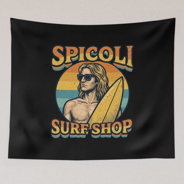 Item preview, Spicoli Surf Shop Retro 80s Surfer Beach Sunset Graphic designed and sold by luffyShop1.