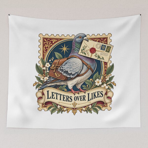 Item preview, Letters Over Likes – Vintage Pen Pal Carrier Pigeon designed and sold by BadMary.