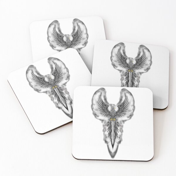 Item preview, Majestic Silver Phoenix with Smoky Sword Crest designed and sold by URSM.