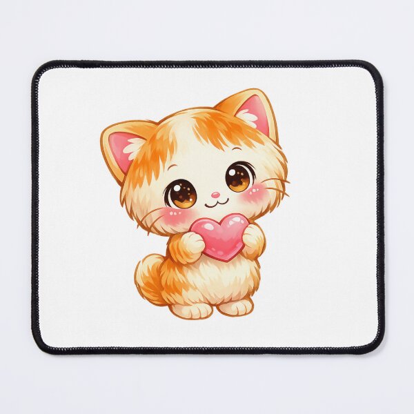 Item preview, Kawaii Cat with Heart – Cute Pastel Chibi Kitten designed and sold by Sommium .