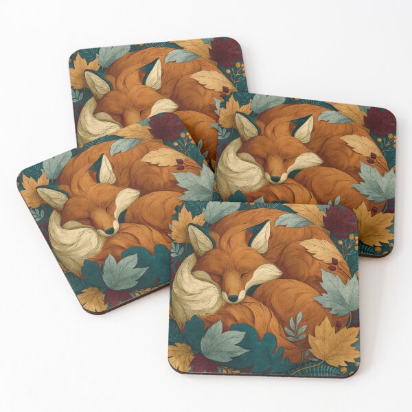 Item preview, Sleeping Fox Autumn Woodland Illustration designed and sold by Hoity-Toity.