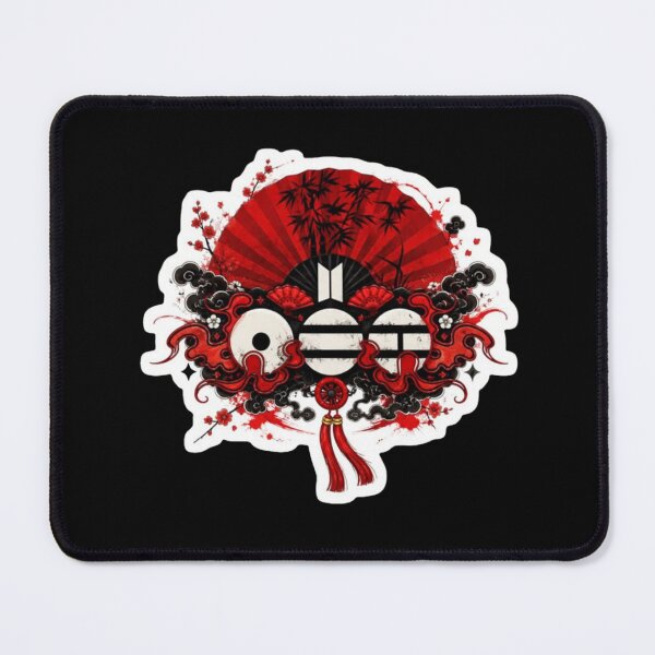 Item preview, BTS Arirang Red Fan Flames Cherry Blossom Graphic designed and sold by Palette & Hue.