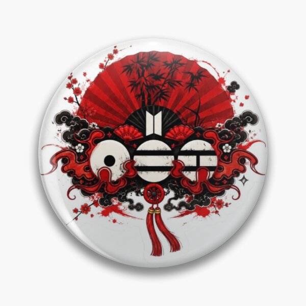 Item preview, BTS Arirang Red Fan Flames Cherry Blossom Graphic designed and sold by Palette & Hue.