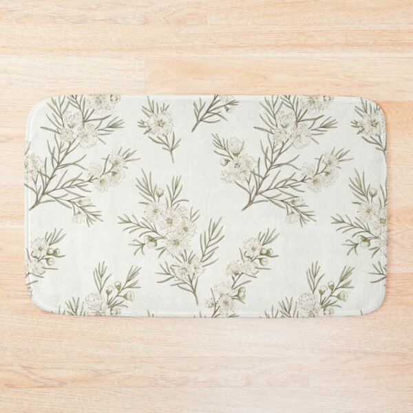 Item preview,  Minimalist White Waxflower & Olive Twig Pattern designed and sold by Studio BC.