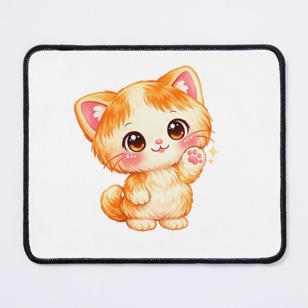 Item preview, Kawaii Cat Waving – Cute Pastel Chibi Kitten designed and sold by Sommium .