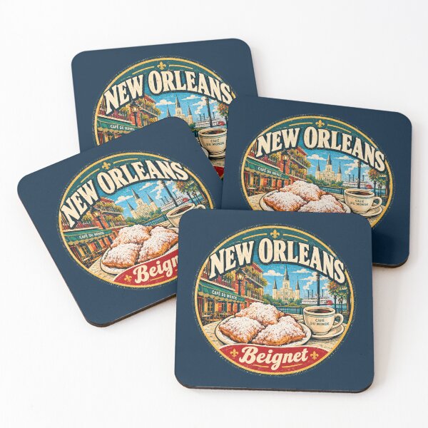 Item preview, New Orleans Beignet Vintage Food Travel Shirt – Louisiana Coffee & French Quarter Design designed and sold by Globalcitytees.