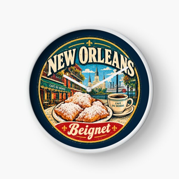 Item preview, New Orleans Beignet Vintage Food Travel Shirt – Louisiana Coffee & French Quarter Design designed and sold by Globalcitytees.