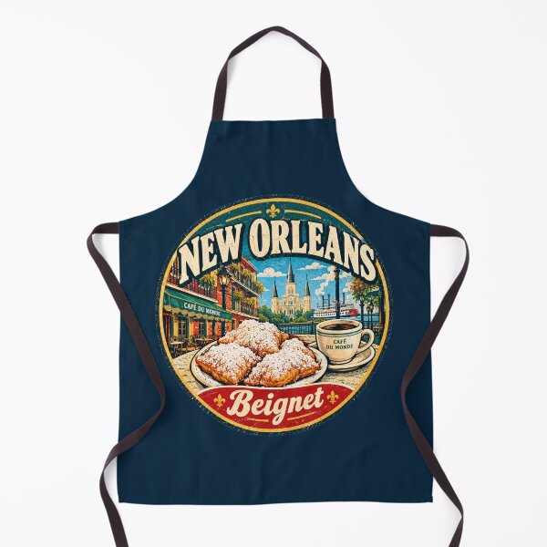 Item preview, New Orleans Beignet Vintage Food Travel Shirt – Louisiana Coffee & French Quarter Design designed and sold by Globalcitytees.