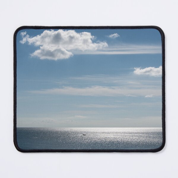 Item preview, Small Boat Speeding on Shimmering Blue Ocean designed and sold by Georgia Mizuleva.