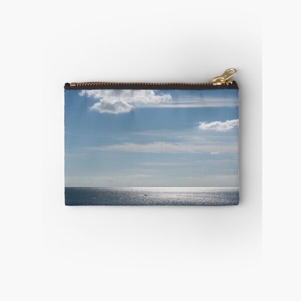 Item preview, Small Boat Speeding on Shimmering Blue Ocean designed and sold by Georgia Mizuleva.