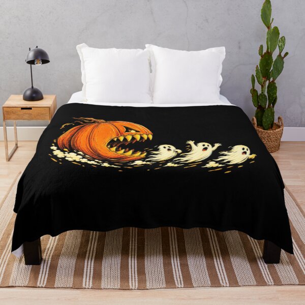 Item preview, Funny Pumpkin Monster Chasing Ghosts Pacman Parody Halloween designed and sold by Dolbalika.