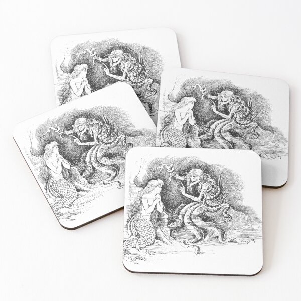 Item preview, Vintage The Story of the Mermaiden Gothic Woodcut Illustra designed and sold by Antique Science Press.