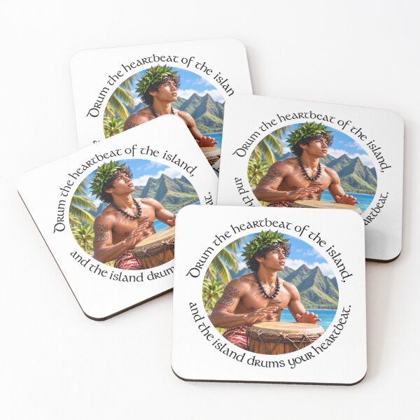 Item preview, Marquesas Expression Proverb - Drum the heartbeat of the island | Pacific Art designed and sold by ShakaLife.org.