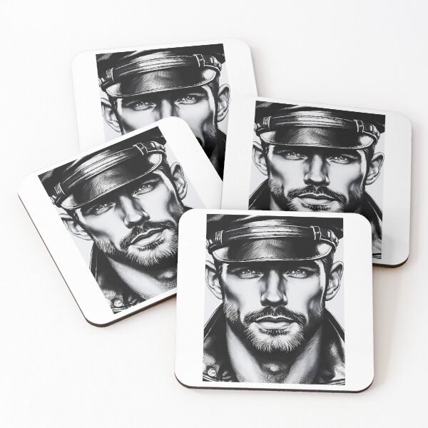 Item preview, 1940 Moustached Leather Biker Berlin German Tom Of Finland Tribute Gay Pride Graphic Design designed and sold by kristian-garrar.