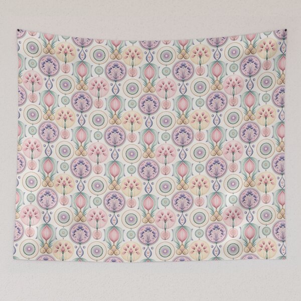 Item preview, Pastel Art Nouveau Floral Geometric Pattern designed and sold by Tamas Das.