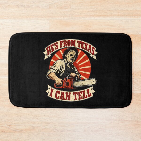 Item preview, Hes From Texas I Can Tell Leatherface Chainsaw Horror Movie Vintage designed and sold by Dolbalika.