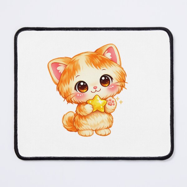 Item preview, Kawaii Cat with Star – Cute Pastel Chibi Kitten designed and sold by Sommium .