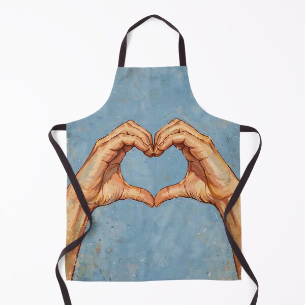 Item preview, Male hands forming the classic heart shape sign against a soft blue background. designed and sold by Ponted.