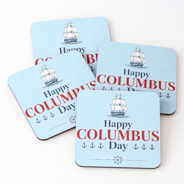 Item preview, Happy Columbus Day Sailing Ship and Anchors designed and sold by Nela-&-Lena.