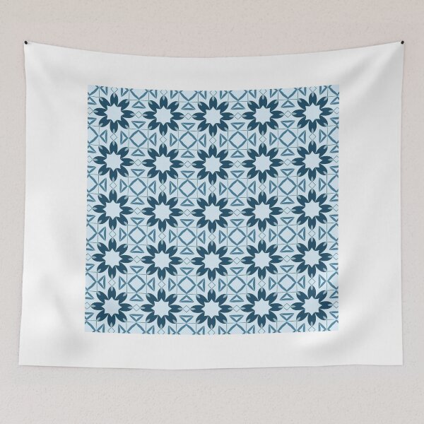 Item preview, Blue Floral Geometric Garden Pattern designed and sold by kesyasummeredd.