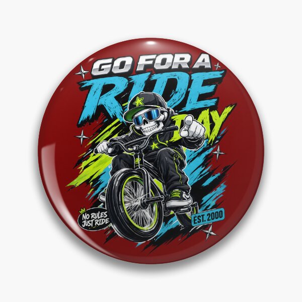Item preview, Cool Y2K Skeleton BMX Rider Go For A Ride Day designed and sold by CloudyCatArt.