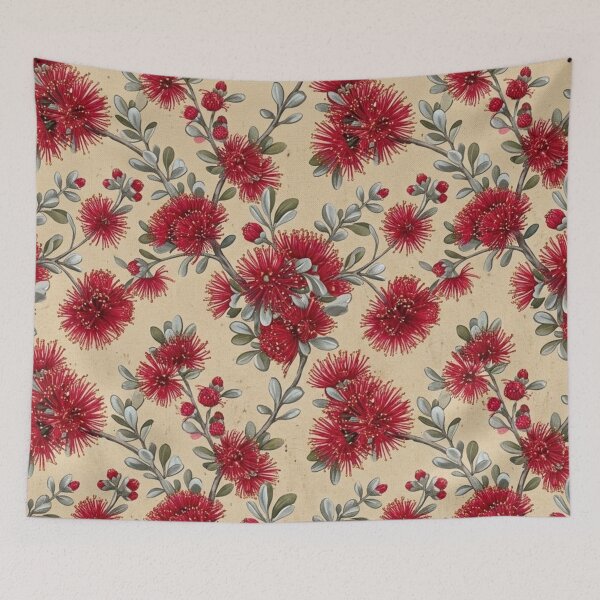 Item preview, Coral Red Blossom Clusters Vintage Botanical Pattern designed and sold by Studio BC.