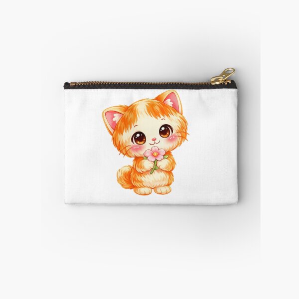 Item preview, Kawaii Cat with Flower – Cute Pastel Chibi Kitten designed and sold by Sommium .