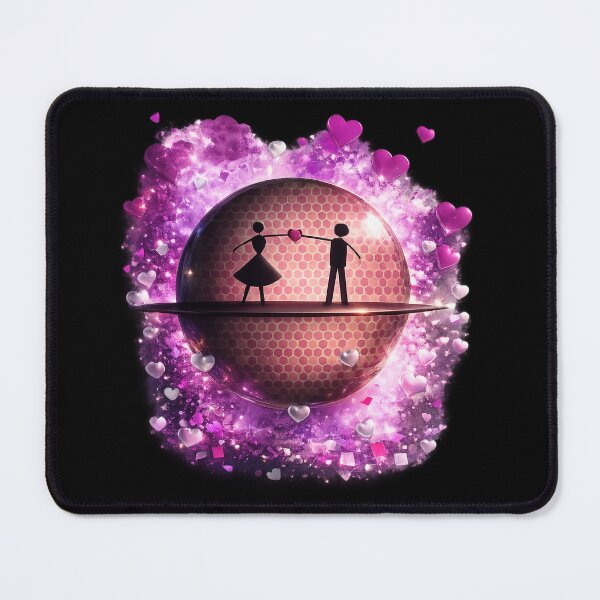 Item preview, Romantic Couple Silhouette Pink Disco Heart Art designed and sold by NB-Artmagic.