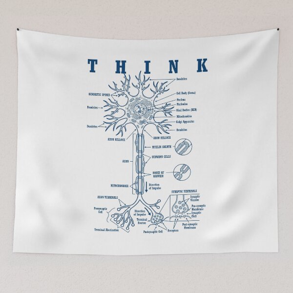 Item preview, Neuron Brain Cell Diagram Think Neurobiology Neuroscience designed and sold by GrandeDuc.