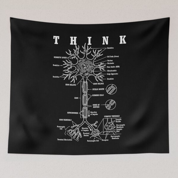 Item preview, Neuron Brain Cell Diagram Think Neurobiology Neuroscience designed and sold by GrandeDuc.