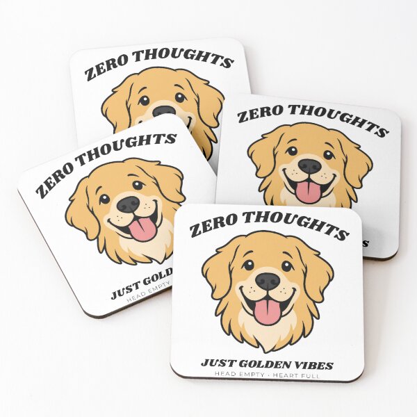 Item preview, Golden Retriever Zero Thoughts Just Golden Vibes Funny Dog Art designed and sold by wildsilencee.